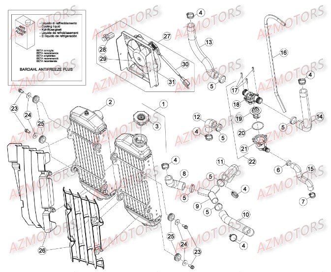 KIT ELECTRO VENTILATEUR RR 4T350 EFI BETA pour RADIATEUR de RREFI-4T-350-15