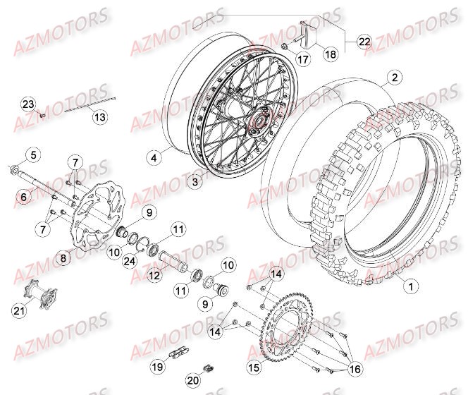 ROUE ARRIERE BETA RREFI 4T 350 15