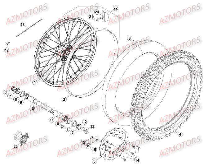 ROUE_AVANT BETA Pièces BETA RR EFI 4T 350 2015