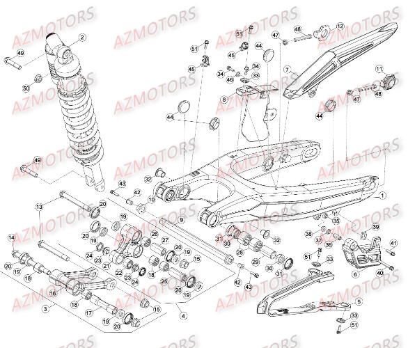 SUSPENSION ARRIERE pour RREFI-4T-350-15