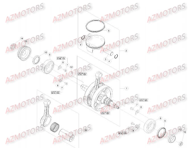 Vilebrequin Piston BETA Pièces Beta RR 4T 350 Enduro - 2015