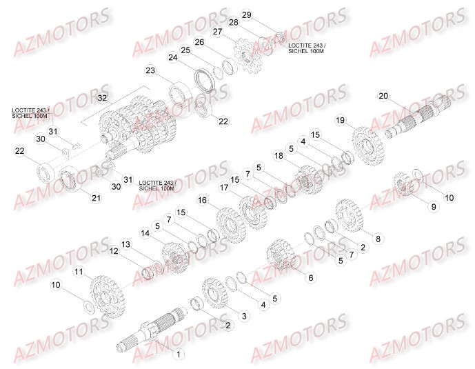 PIGNON DE TRANSMISSION SECONDA IRE BETA pour BOITE A VITESSES de RREFI-4T-390-15