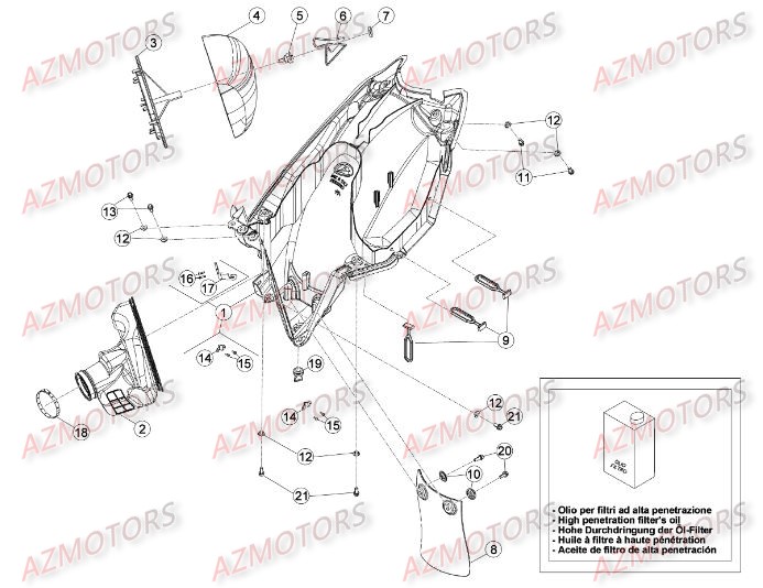 FILTRE AIR BETA pour BOITIER DU FILTRE de RREFI-4T-390-15
