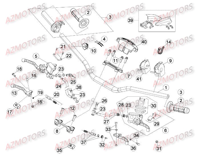 GUIDON RR 4T  07 BETA pour COMMANDES-GUIDON de RREFI-4T-390-15