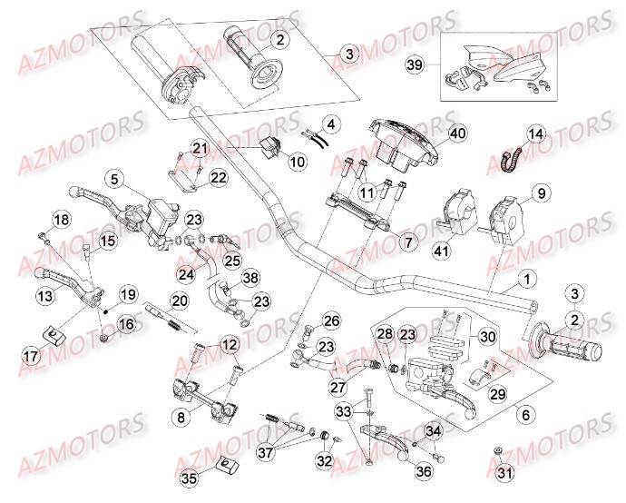 COMMANDES-GUIDON pour RREFI-4T-390-15