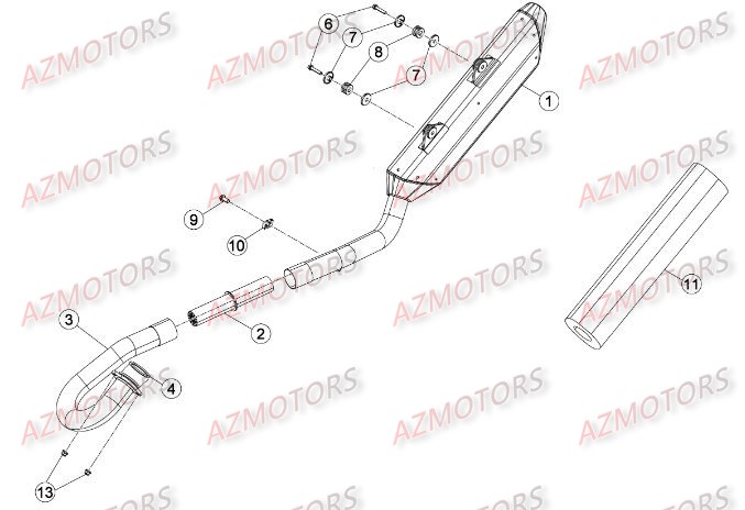 Echappement BETA Pièces Beta RR 4T 390 Enduro - 2015