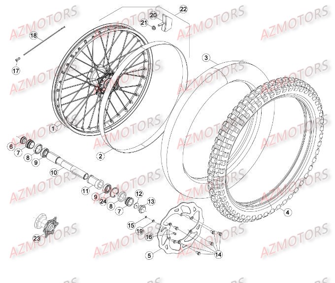 Roue Avant BETA Pièces Beta RR 4T 390 Enduro - 2015
