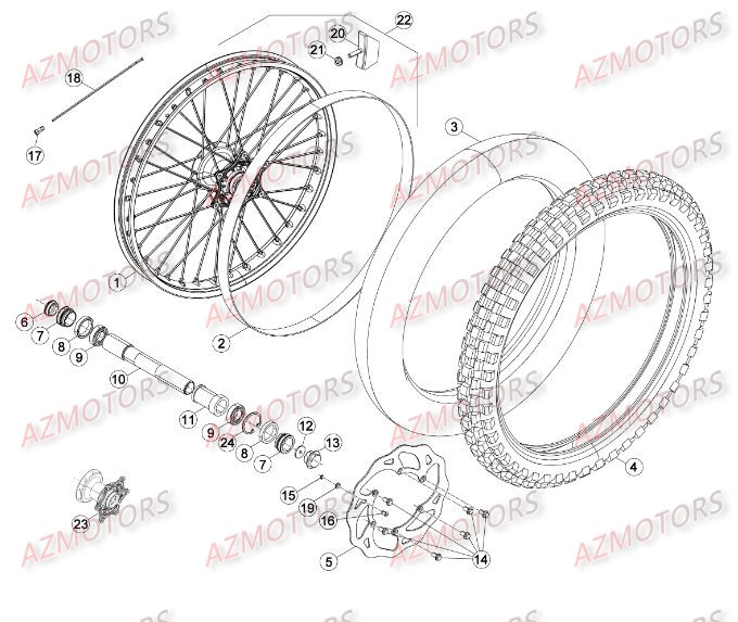 ROUE AVANT pour RREFI-4T-390-15