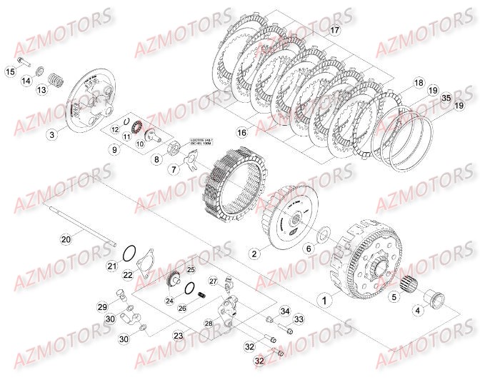 TRANSMISSION PRINCIPALE-EMBRAYAGE pour RREFI-4T-390-15