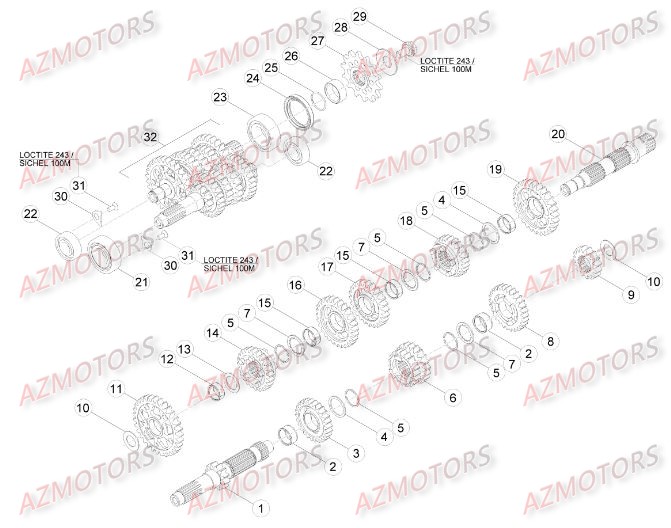 PIGNON DE TRANSMISSION SECONDA IRE BETA pour BOITE A VITESSES de RREFI-4T-430-15