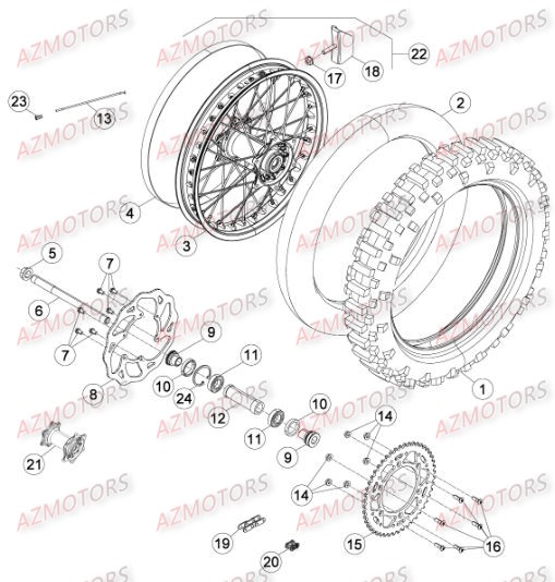 Roue Arriere BETA Pièces Beta RR 4T 430 Enduro - 2015