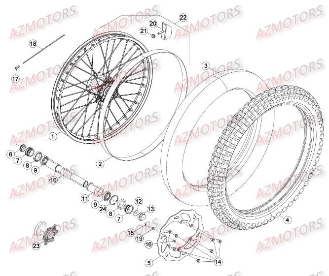 Roue Avant BETA Pièces Beta RR 4T 430 Enduro - 2015