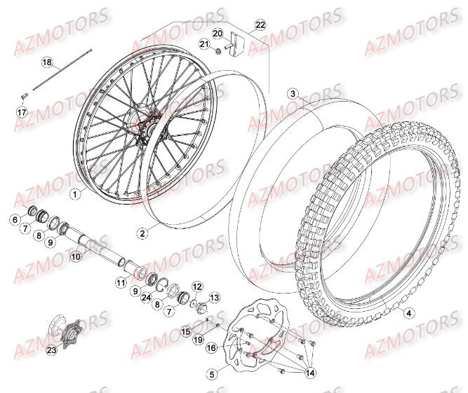 ROUE_AVANT BETA Pièces BETA RR EFI 4T 430 2015