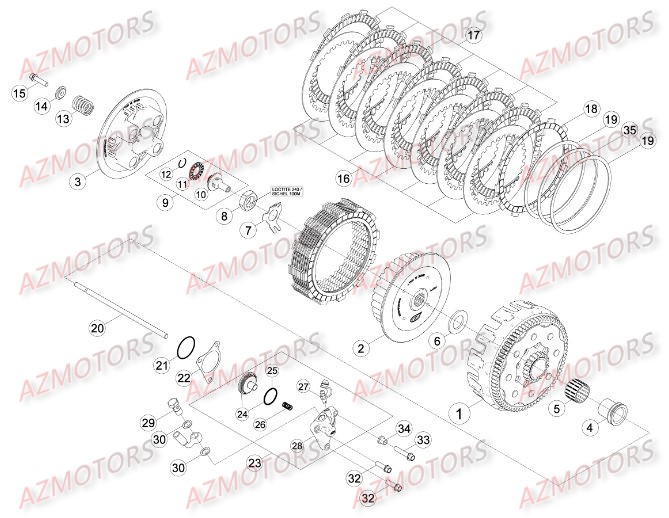 Transmission Principale Embrayage BETA Pièces Beta RR 4T 430 Enduro - 2015