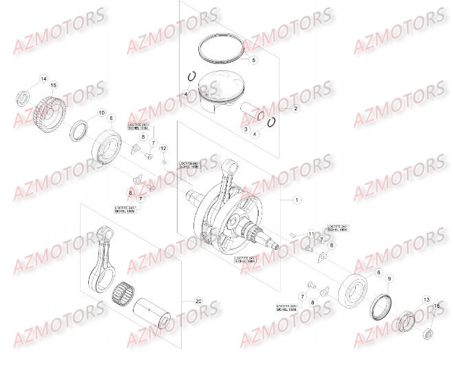 Vilebrequin Piston BETA Pièces Beta RR 4T 430 Enduro - 2015