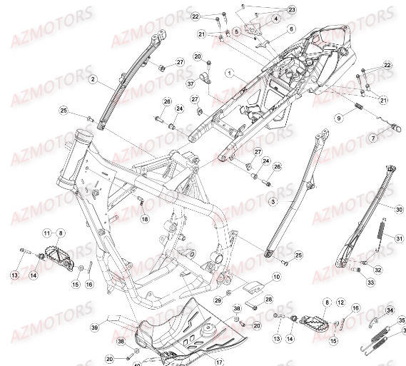 REPOSE-PIEDS BETA pour ACCESSOIRES DU CHASSIS de RRRAC-2T-250-15