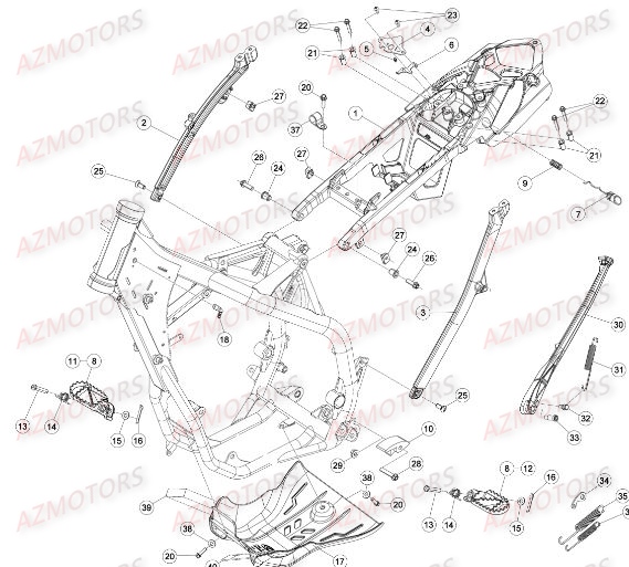 ACCESSOIRES_DU_CHASSIS BETA piece beta enduro rr racing 250 2t 2temps 2015