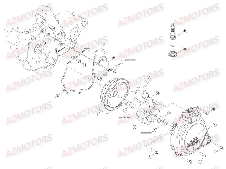 ALLUMAGE BETA piece beta enduro rr racing 250 2t 2temps 2015