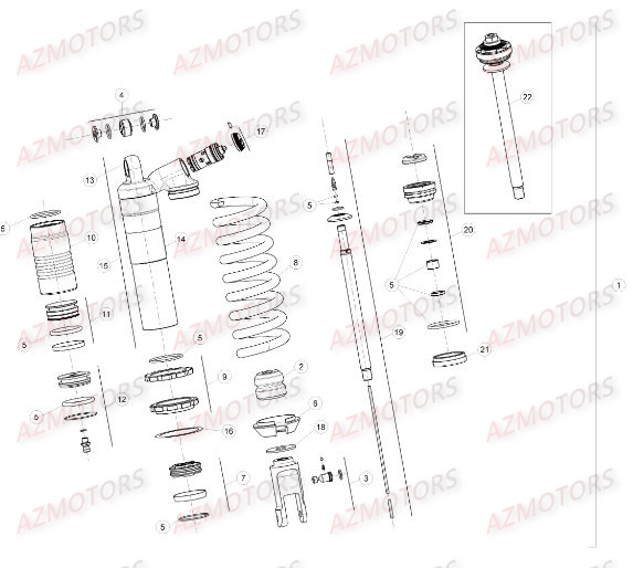 Amortisseur BETA Pieces BETA RR RACING 2T 250 - [2015]