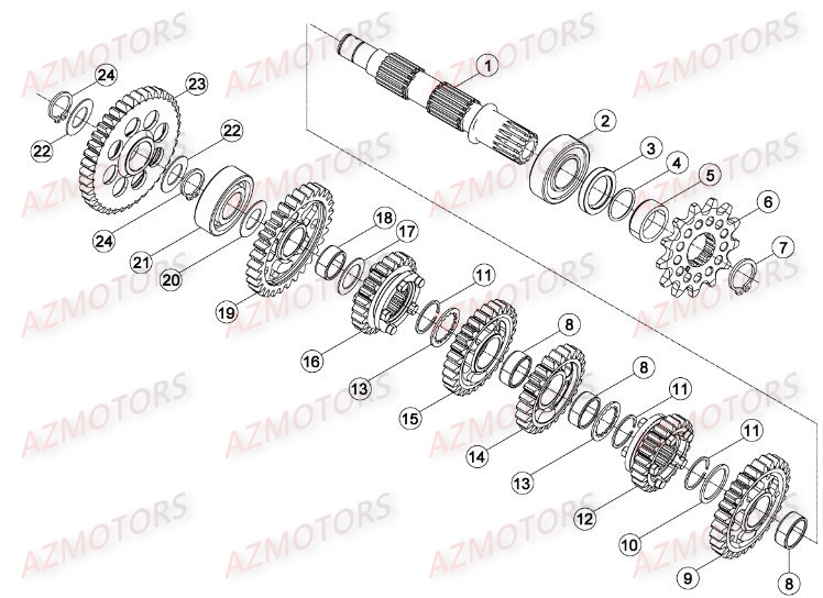 PIGNON DE TRANSMISSION SECONDA IRE BETA pour BOITE A VITESSES 2 de RRRAC-2T-250-15