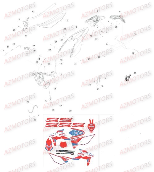 Carenages Arriere BETA Pieces BETA RR RACING 2T 250 - [2015]