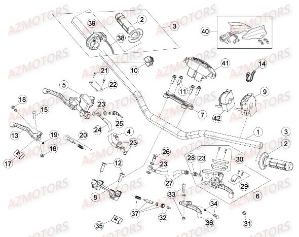 COMMANDES_GUIDON BETA piece beta enduro rr racing 250 2t 2temps 2015