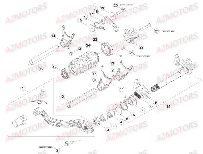 Commande Boite A Vitesses BETA Pieces BETA RR RACING 2T 250 - [2015]
