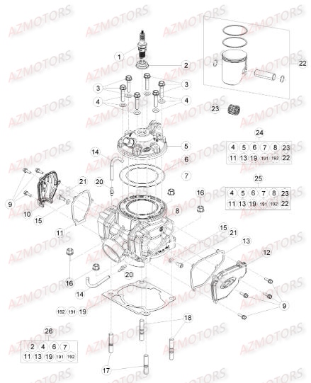 CYLINDRE pour RRRAC-2T-250-15