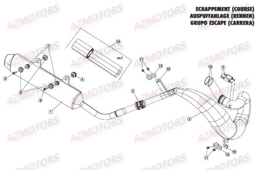 ECHAPPEMENT VERSION COMPETITION pour RRRAC-2T-250-15