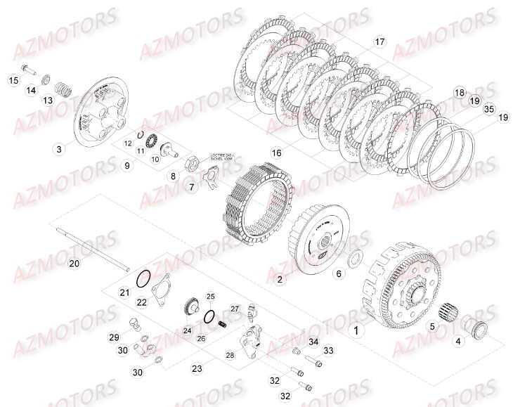 Embrayage BETA Pieces BETA RR RACING 2T 250 - [2015]