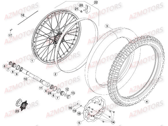 Roue Avant BETA Pieces BETA RR RACING 2T 250 - [2015]
