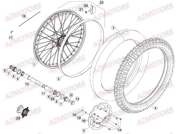 ROUE AVANT pour RRRAC-2T-250-15