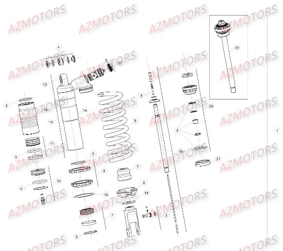 Amortisseur BETA Pieces BETA RR RACING 2T 250 - [2016]