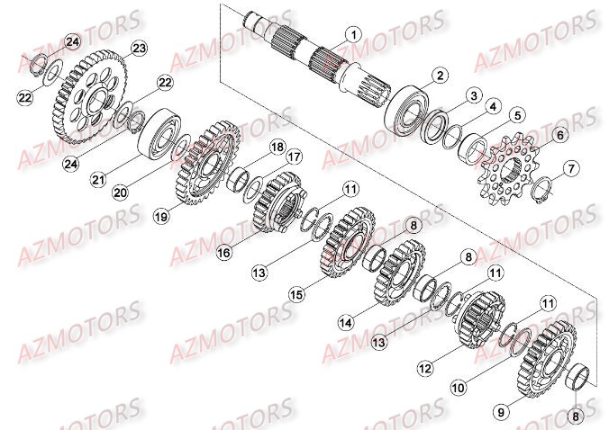 PIGNON DE TRANSMISSION SECONDA IRE BETA pour BOITE A VITESSES 2 de RRRAC-2T-250-16