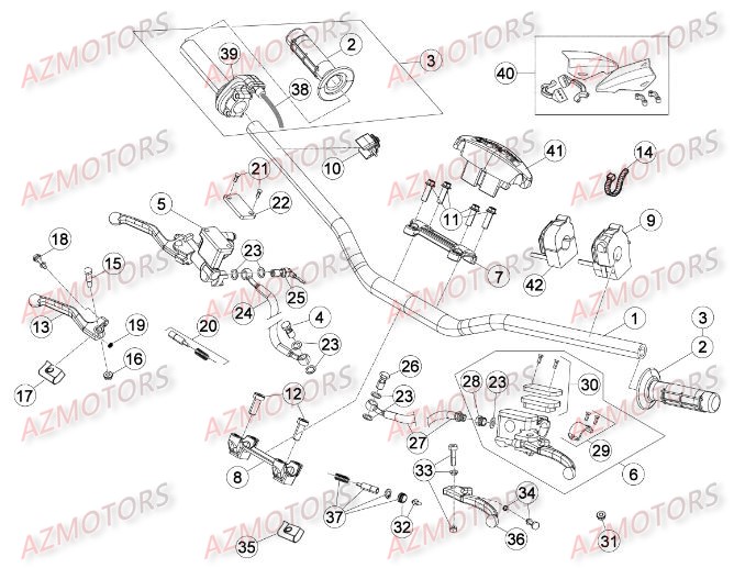 COMMANDES_GUIDON BETA Pieces BETA RR RACING 2T 250 - [2016]