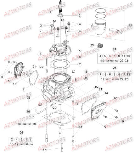 CYLINDRE pour RRRAC-2T-250-16