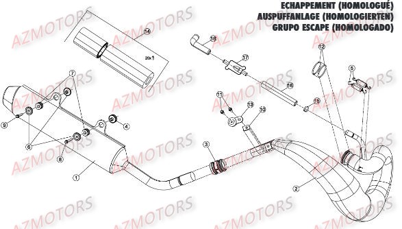 ECHAPPEMENT HOMOLOGUE ROUTE pour RRRAC-2T-250-16