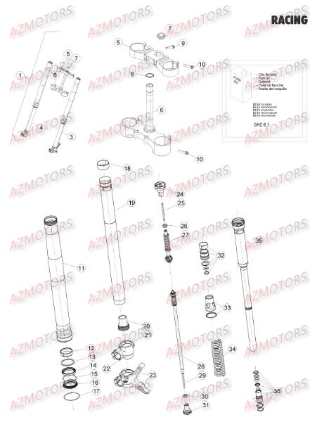 Fourche BETA Pieces BETA RR RACING 2T 250 - [2016]