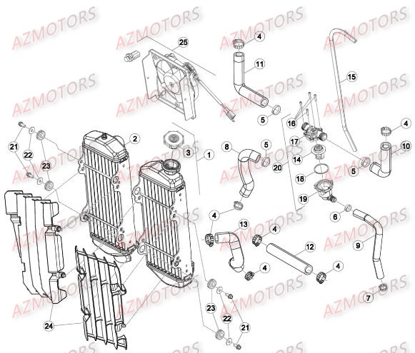 Radiateur BETA Pieces BETA RR RACING 2T 250 - [2016]