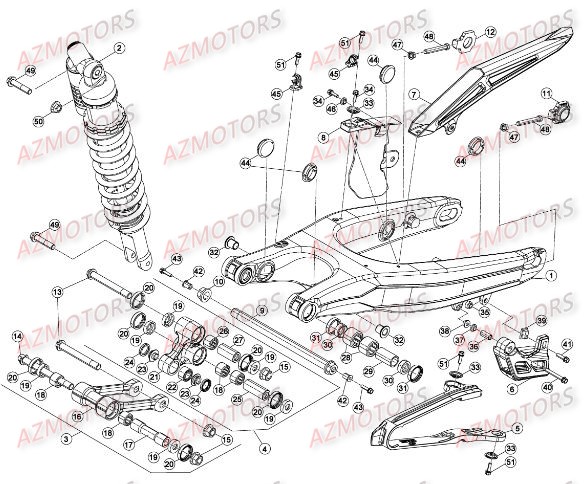 Suspension Arriere BETA Pieces BETA RR RACING 2T 250 - [2016]