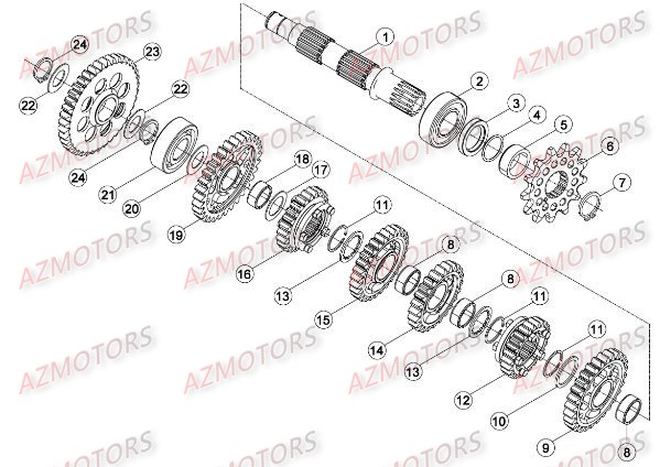 PIGNON DE TRANSMISSION SECONDA IRE BETA pour BOITE A VITESSES 2 de RRRAC-2T-300-16