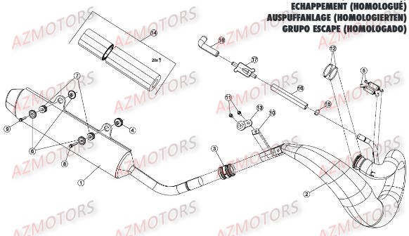 ECHAPPEMENT HOMOLOGUE ROUTE pour RRRAC-2T-300-16