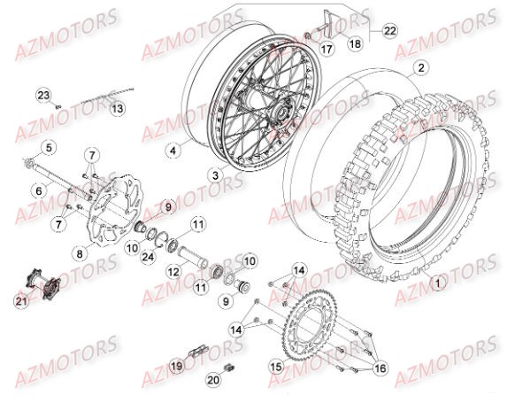 Roue Arriere BETA Pieces BETA RR RACING 2T 300 - [2016]