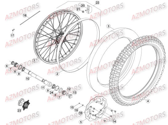 ROUE AVANT pour RRRAC-2T-300-16