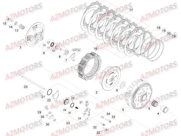 TRANSMISSION EMBRAYAGE pour RRRAC-2T-300-16