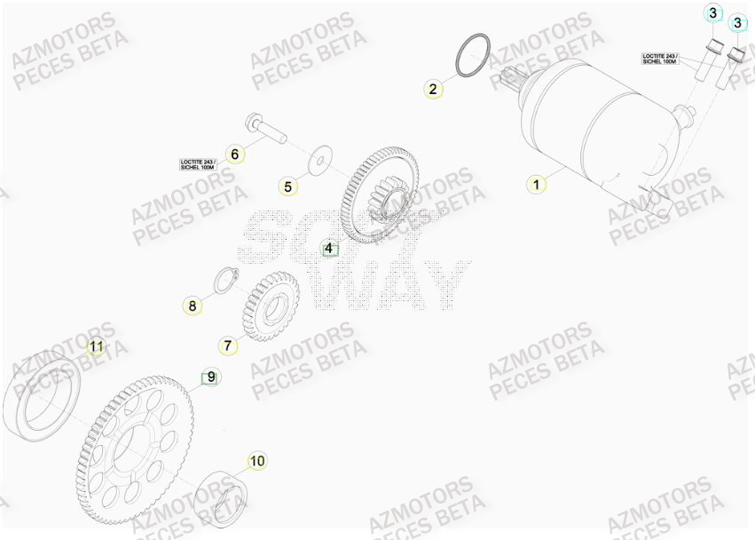 Demarreur BETA Pièces BETA RR RACING 4T 350 - [2013]