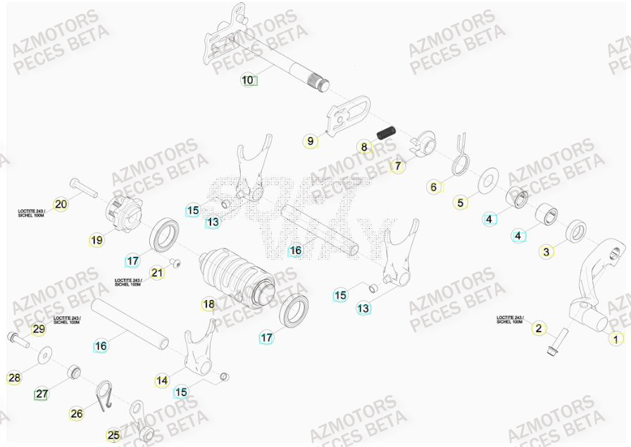 SELECTEUR DE VITESSES BETA RRRAC 4T 350 13