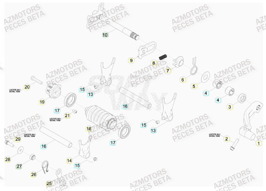 SELECTEUR_DE_VITESSES BETA Pièces BETA RR RACING 4T 400 - [2014]