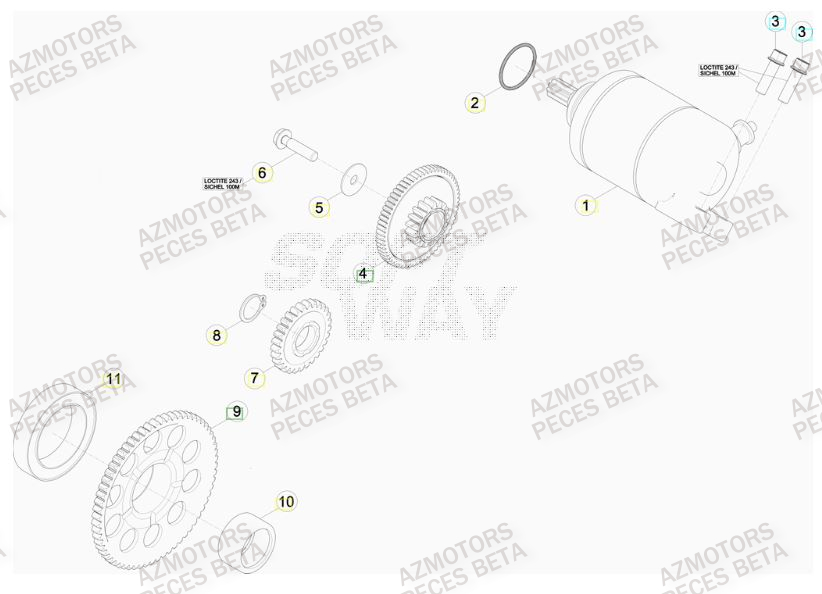 Demarreur BETA Pièces BETA RR RACING 4T 450 - [2013]