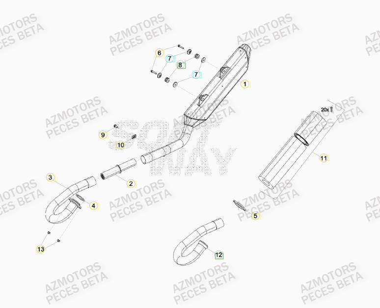 Echappement BETA Pièces BETA RR RACING 4T 450 - [2013]